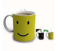 EchoAcc Taza de Café Taza de Cerámica Taza de la Descoloración Taza de Té con el Thermoeffect, Negro al Amarillo