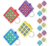 ECHOBUY 16-Pack Tic Tac Toe Key Ring: Fun Mini Backpack Key Fobs, ideal Gift for Girls Boys Birthday Party, color, 4.7*5*1CM