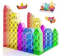 ECHOBUY Azulejos Magnéticos 40 Piezas Mini Bloques de Construcción Magnéticos con Caja de Hojalata Juguete Educativo Montessori Stem Portátil para Viajes Seguro para Niños a Partir de 3 Años