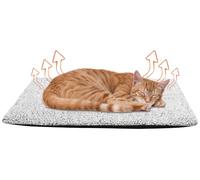 ECHOBUY Manta autocalentable para Gatos y Perros 60 x 45 cm - Manta Suave y acogedora para Gatos - Reducción de Ruido - Funda Lavable - con Respaldo Antideslizante (Gris)