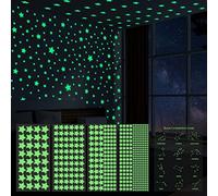 ECHOCUBE 521 estrellas que brillan en la oscuridad, luminosos Pegatinas de Estrellas para techo y pared, Estrellas fluorescentes pegatinas para decoración de dormitorio de niñas, niños y niños
