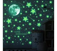 ECHOCUBE 637 Luminoso Pegatinas de Pared Luna Estrellas Puntos Pegatinas de Pared para Niños Infantil Fluorescente Adhesivos Decoración para Dormitorio, Brillan en la Oscuridad