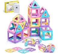 ECHOCUBE Bloques de Construcción Magnéticos, 40 Piezas, Juguetes de Construcción de Fichas Magnéticas para Niños, Juego de Regalo de Bloques Magnéticos de Aprendizaje Creativo para Niños y Niñas