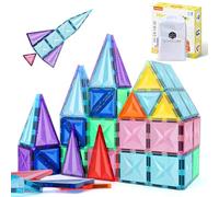 ECHOCUBE Bloques de Construcción Magnéticos, Set de 40 Piezas de Bloques Magnéticos para Niños, Juguetes Educativos de Construcción Magnética, Cumpleaños para Niños y Niñas