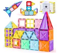 ECHOCUBE Bloques de Construcción Magnéticos, Set de 60 Piezas de Bloques Magnéticos, Juguetes Educativos de Construcción Magnética, Cumpleaños para Niños de 3+ Años