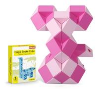 ECHOCUBE Cubo Mágico Serpiente, 48 Piezas Serpiente Rompecabezas Twist Regalos para Fiestas, Juguetes Creativos Educativos Serpiente Fidget para Niños/Adultos (Rosa)
