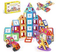 ECHOCUBE Juego de Bloques Magnéticos 70PCS - Baldosas Magnéticas Educativas con Color Brillante, Juguetes de Construcción para Niños y Niñas