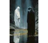 Echoes of the Threshold: An Aesthetic Grimdark Fantasy Lined Journal | Dark Cloaked Figures and Mystic Waterfall Composition Book, High Fantasy Gothic ... for College, Gaming, and Creative Writing