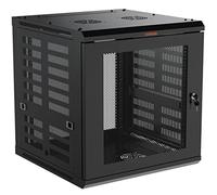 ECHOGEAR Rack de Red de 12U - Kit de Montaje en Pared Cerrado Incluye 2 estantes de 1U, Ventilador premontado, Puerta con Cerradura y herrajes - 600 mm de Profundidad se Adapta a Todos Tus Equipos AV