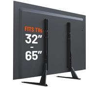 ECHOGEAR Soporte de TV de repuesto para pantallas de hasta 65 pulgadas, soporte plegable para TV que incluye hardware, almohadillas antideslizantes y antiarañazos, fácil de instalar en 3 pasos con