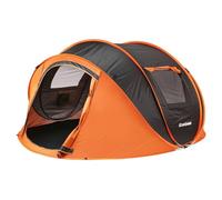 EchoSmile Tienda de Campaña Pop Up para 4-6 Personas-Impermeable, Montaje Rapido, Ultraligera Portátil con 2 Ventanas, para Camping Senderismo Playa, Negro&Naranja