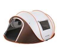 EchoSmile Tienda de Campaña Pop Up para 4-6 Personas-Impermeable, Montaje Rapido, Ultraligera Portátil con 2 Ventanas, para Camping Senderismo Playa, Blanco&Marrón