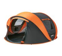 EchoSmile Tienda de Campaña Pop Up para 5-8 Personas-Impermeable, Montaje Rapido, Ultraligera Portátil con 2 Ventanas, para Camping Senderismo Playa, Negro&Naranja