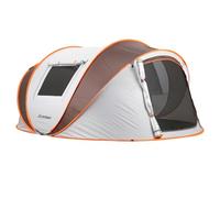 EchoSmile Tienda de Campaña Pop Up para 5-8 Personas-Impermeable, Montaje Rapido, Ultraligera Portátil con 2 Ventanas, para Camping Senderismo Playa, Blanco&Marrón