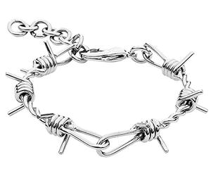 ECHT etNox - Pulsera unisex de alambre de púas duro y pesado, acero inoxidable, estándar