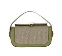 Echtleder Umhängetasche Damen Mittelgroß, Blockierung Handtasche Kleine Leder Bag Schultertaschen für Frauen Saddle Bag mit Verstellbar Schultergurt, verde, Se référer au descriptif