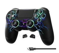 ECHTPower Mando para PS4/PC, 2025 Upgrade Mando Bluetooth para PS4/PC, Type-C Puerto, Hall Joystick, Botones Traseros, 1000mAH Batería, Turbo, Vibración, Giroscopio, Diesño Ergonómico Antideslizante