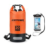 ECHTPower Mochila Impermeable 5L/10L/20L, Bolsa Estanca Impermeable con Funda de Móvil, 100% Impermeable con Doble Correa, Bolsa Seca para Paddle Surf, Playa, Kayak, Senderismo, Camping, Esquí, Pesca