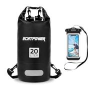 ECHTPower Mochila Impermeable 5L/10L/20L, Bolsa Estanca Impermeable con Funda de Móvil, 100% Impermeable con Doble Correa, Bolsa Seca para Paddle Surf, Playa, Kayak, Senderismo, Camping, Esquí, Pesca