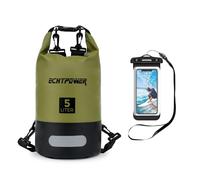 ECHTPower Mochila Impermeable 5L/10L/20L, Bolsa Estanca Impermeable con Funda de Móvil, 100% Impermeable con Doble Correa, Bolsa Seca para Paddle Surf, Playa, Kayak, Senderismo, Camping, Esquí, Pesca