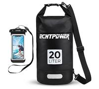 ECHTPower Mochila Impermeable 5L/10L/20L, Bolsa Estanca Impermeable con Funda de Móvil, 100% Impermeable con Doble Correa, Bolsa Seca para Paddle Surf, Playa, Kayak, Senderismo, Camping, Esquí, Pesca