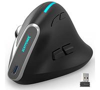 ECHTPower Ratón Ergonómico, Ratón Blutooth Inalámbrico de Tres Modos (BT5.0/3.0+2.4G Inalámbrico), 2400 dpi Ajustable, Luz RGB, 7 Botones Programables para Portátil, Windows, Android, MacBook