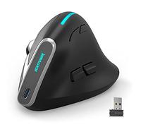 ECHTPower ratón ergonómico vertical inalámbrico, Bluetooth, RGB, 5 DPI programables, 8 botones, turquesa, para PC, Mac
