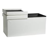 ECHTWERK Banco Flex, Banco tapizado con Funda de Polipiel, Banco Taburete con Espacio de Almacenamiento, arcón Rectangular, Tapa extraíble, Blanco, 38x76x37,6