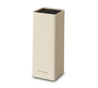 Echtwerk Universal Cuadrado portacuchillos, Organizador Cocina, Soporte, Espacio para Guardar Cuchillos con cerdas, Plastic, Crema