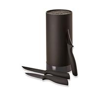 ECHTWERK Bloque de cuchillos con cerdas |Juego de cuchillos de cocina | Cuchillo multiusos | Cuchillo para pelar | Cuchillo de acero inoxidable | Edición Negro | 4pzas