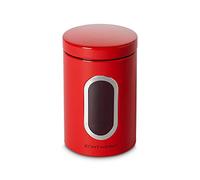 Echtwerk bote con ventana para conservar alimentos como harina, azúcar, muesli o té, 1,4 L, rojo, Acero, 17.5