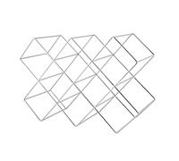 ECHTWERK Botellero para hasta 8 Botellas, botellero de pie Libre, Soporte para Botellas de Vino, Almacenamiento de Vino, Fabricado en Hierro, Edición en Plata, 46 x 16,6 x 31 cm