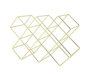 ECHTWERK Botellero para hasta 8 Botellas, botellero Independiente, Soporte para Botellas de Vino, Almacenamiento de Vino, Fabricado en Hierro, Edición de Oro, 46 x 16,6 x 31 cm