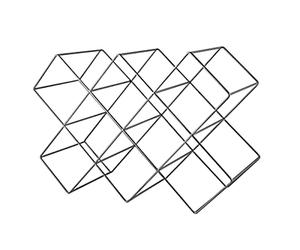 ECHTWERK Botellero para hasta 8 Botellas, botellero Independiente, Soporte para Botellas de Vino, Almacenamiento de Vino, Fabricado en Hierro, Edición Negro, 46 x 16,6 x 31 cm