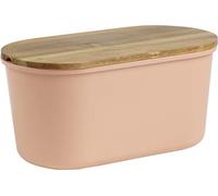 Echtwerk caja de panera de melamina para guardar pan con tapa de bambú, con tabla de cortar integrada, salmón