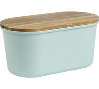 Echtwerk Fresh melamina, Caja de Almacenamiento, panera con Tapa, Tabla de Cortar de Madera de Acacia, para 1 kg de Pan, Turquesa