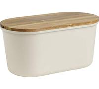 ECHTWERK caja de panera de melamina para guardar pan con tapa de bambú, con tabla de cortar integrada, crema, 37 cm x 22 cm x 17 cm (EW-BK-0185)