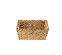 ECHTWERK Cesta de almacenaje de jacinto de agua, Rectangular, 35 x 25 x 16 cm, colores naturales, cesta de mimbre, apilable para baño, oficina & salón