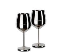 ECHTWERK copas de vino/copas de vino de acero inoxidable inastillable, juego de copas de vino, copas de vino tinto, copas de cóctel, irrompible, Edición Plata, 2pcs, 21x 7,3cm, 0,5L