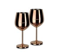 ECHTWERK copas de vino/copas de vino inastillables de acero inoxidable, juego de copas de vino, copa de vino tinto, copas de cata de vino, robustas, irrompibles, Edición Cobre, 2pzs, 21x 7,3cm, 0,5L