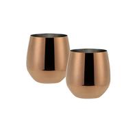 ECHTWERK Copas de vino, copas de vino tinto, copas de acero inoxidable, copas irrompibles, vasos inastillables, copas de cóctel, copas de camping, 500 ml, edición cobre, 2 piezas