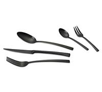 ECHTWERK EW-BS-0840S "Avelino" - Cubertería de color negro, Para hasta 6 personas, 30 piezas, Acero inoxidable