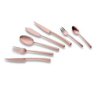 ECHTWERK EW-BS-0860B Avelino-Cubertería de Color Bronce, para hasta 6 Personas, 42 Piezas, Acero Inoxidable, Cobre, 24,5 x 34,5 x 6,5 cm