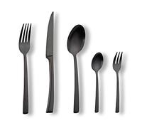 ECHTWERK EW-BS-2020S Avelino-Cubertería de 20 Piezas, para hasta 4 Personas, Acero Inoxidable 18/10, Black Edition, Negro
