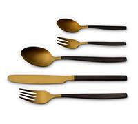 Echtwerk EW-BS-3325G "Positano Due" - Edición oro/negro, Para hasta 6 personas, 30 piezas, Inkl. caja de regalo, Acero inoxidable 18/10