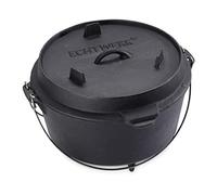 ECHTWERK EW-GE-1225 Olla de Hierro Big-Dutch Oven, Horno holandés, Cacerola hierrro Fundido, 31,5 x 21 cm, Iron, Negro