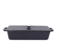 ECHTWERK EW-GE-1501 Panera de hierro fundido, tapa en forma de cata, revestimiento esmaltado, para horno, barbacoa, inducción 1,5 l, Ø 28,2 x 12,cm, negro