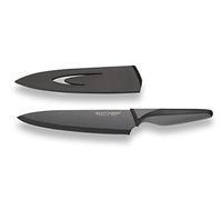 Echtwerk EW-SS-0110 Black Steel Cuchillo de Chef, de Acero Inoxidable Incl. Un Protector para la Hoja, 20cm, Iron, Negro, Kochmesser-20cm