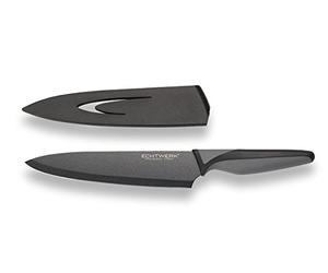 Echtwerk EW-SS-0110 Black Steel Cuchillo de Chef, de Acero Inoxidable Incl. un Protector para la Hoja, 20cm