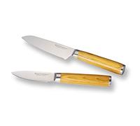 ECHTWERK Juego de 2 cuchillos de damasco de 13 cm, cuchillo santoku de 8 cm, mango de madera de Pakka, incluye caja de almacenamiento.